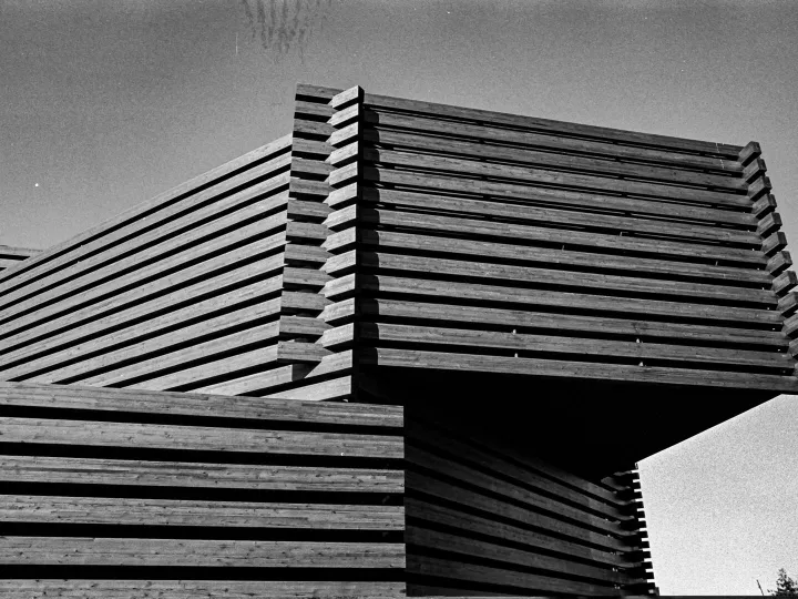 Modern building in black and white