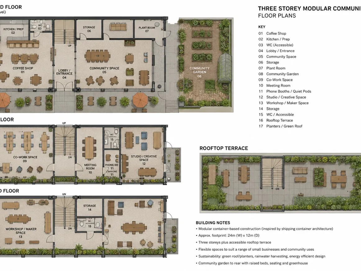 Inkersall Building concept interior layout
