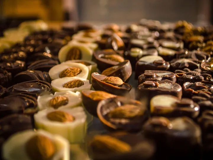 An assortment of handmade chocolates