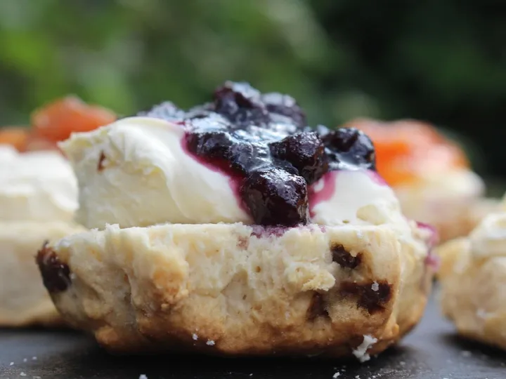 Cream tea scones with jam and clotted cream