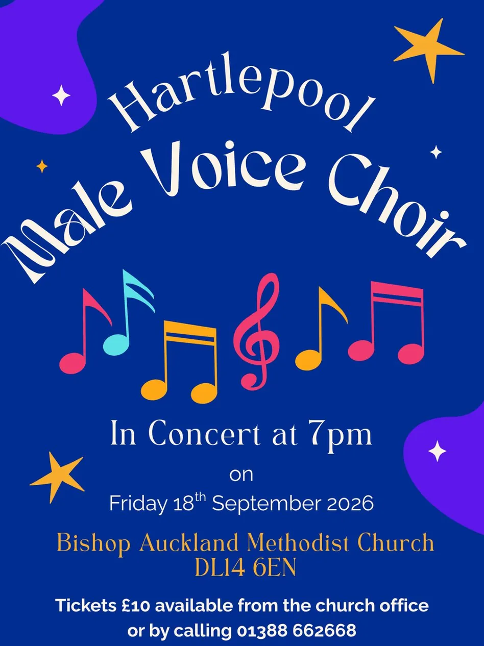 Hartlepool Male Voice Choir Concert 7pm 18.09.2026