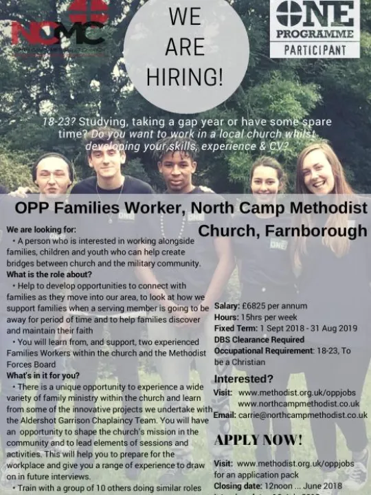 North Camp Methodist Church Farnborough – One Programme Post available-page-001