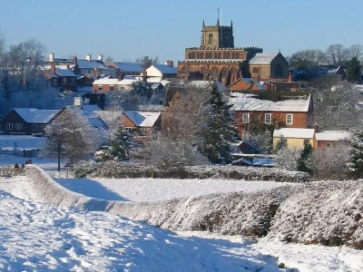 Winter scene – Audlem and St James