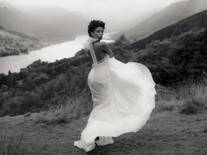 Dramatic highland wedding L