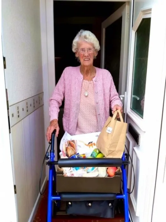 Ada Receiving Food Parcel From Age Uk