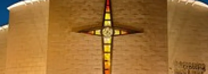 Image  Front of Church   nightime for home page rolling images