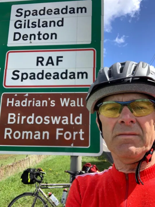 Revd John Kime &ndash; Hadrians Wall &ndash; 19 May Climate Change Cycle Ride