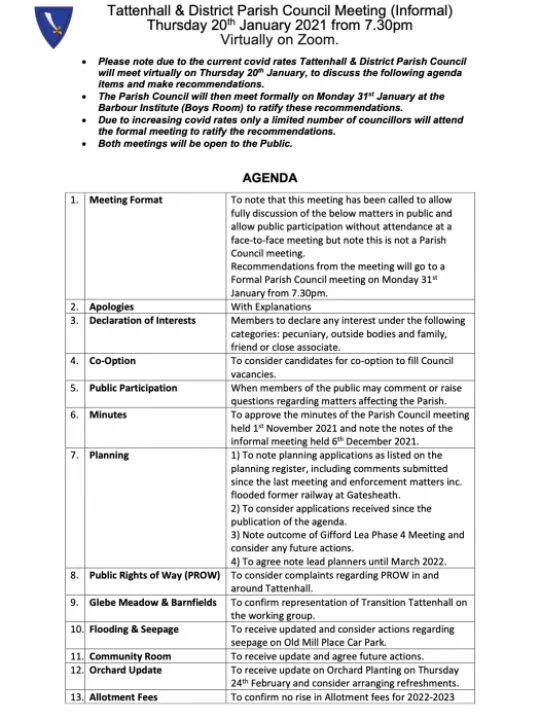 January Agenda 2022