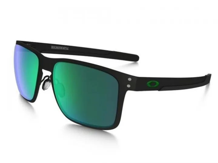 Oakley Holbrook Metal In Matte Black With Jade Iridium Lenses OO4123-04