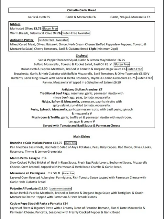 menu