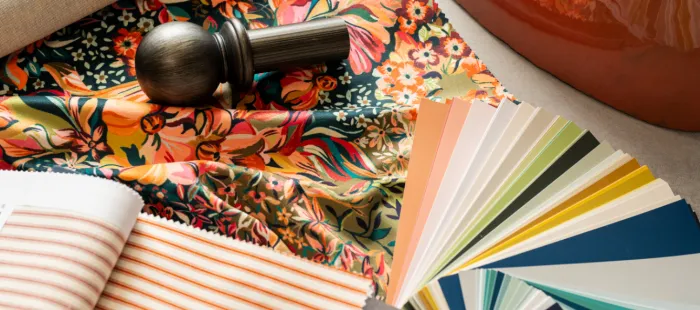 A display of designer fabrics