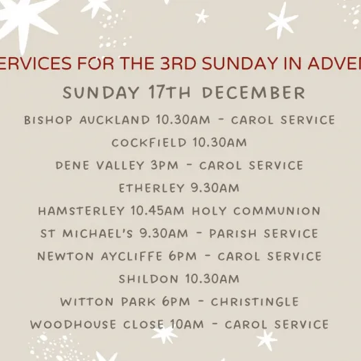 Services &ndash; 3rd Sunday in Advent 2023