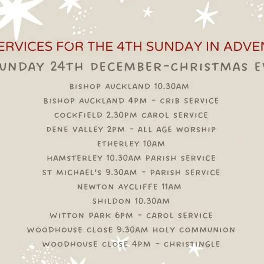 Services for 4th Sunday in Advent 2023