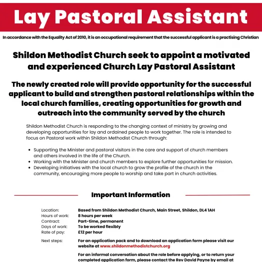 Shildon Lay Pastoral Assistant