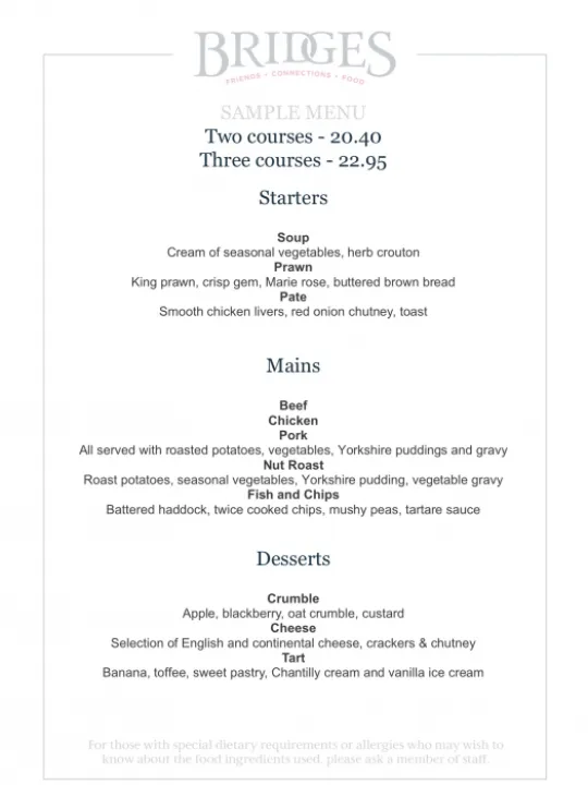 Bridges Menu