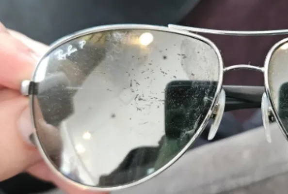 Scratched lens on Ray-ban sunglasses