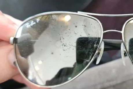 Scratched lens on Ray-ban sunglasses