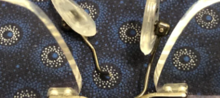 Broken nose pad on glasses