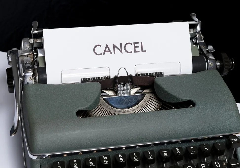 Cancel, break up, abort