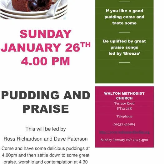 Pudding and Praise Poster January 26th 2025