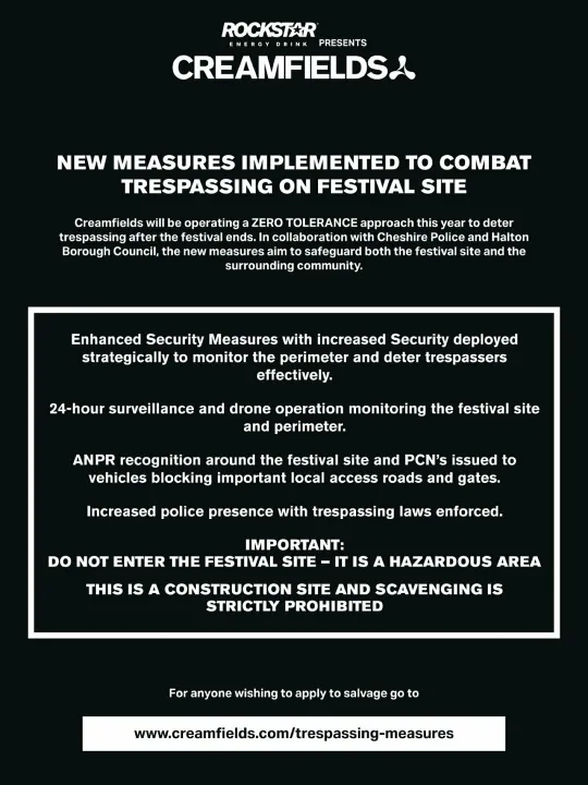 Creamfields &ndash; Trespassing Measures