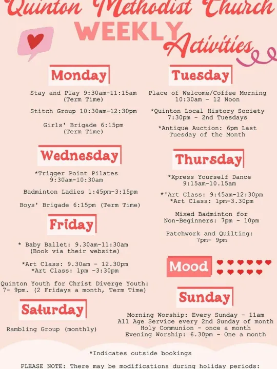 QMC Weekly Activities