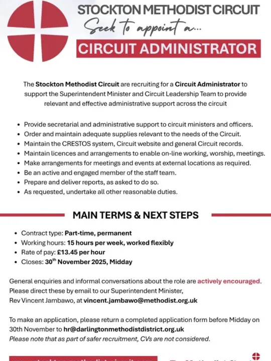 Stockton Administrator Advert 30.11.2025