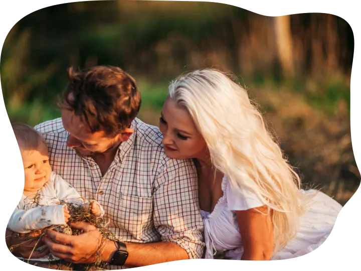 Mother and Child Enjoying a Farm Picnic