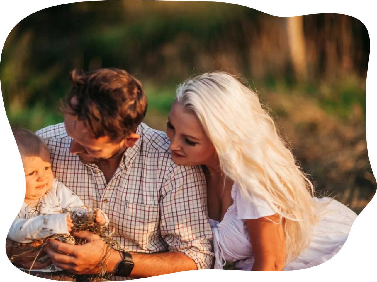 Mother and Child Enjoying a Farm Picnic