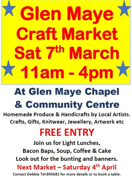 Glen Maye Chapel &ndash; Craft Market 7th March 2026