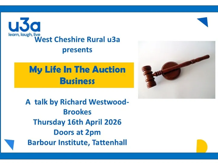 U3a April 2026 Auction Business Advert April2026 2