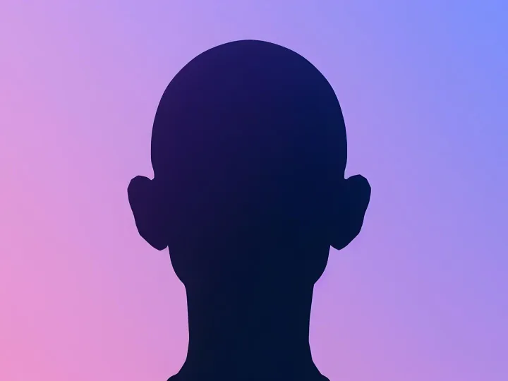 Silhouette of a Head in Minimalist Dark and Light