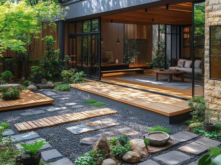 Tranquil Outdoor Courtyard with Contemporary Architectural E