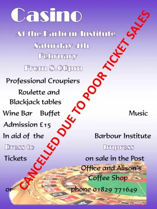 Casino Night Cancelled