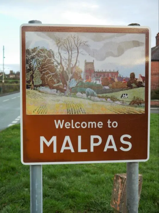 The village boundary sign