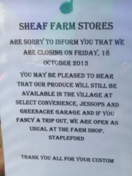 Sheaf Farm Announcement