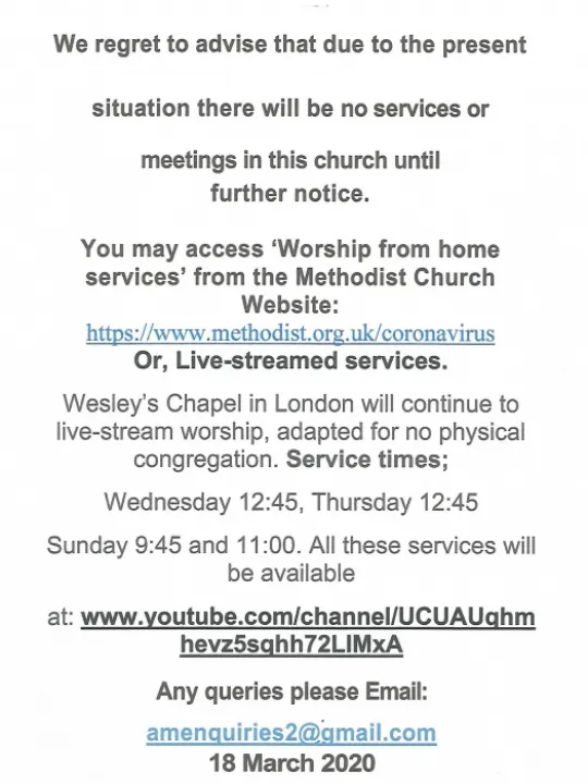 Church and meeting notice March 2020
