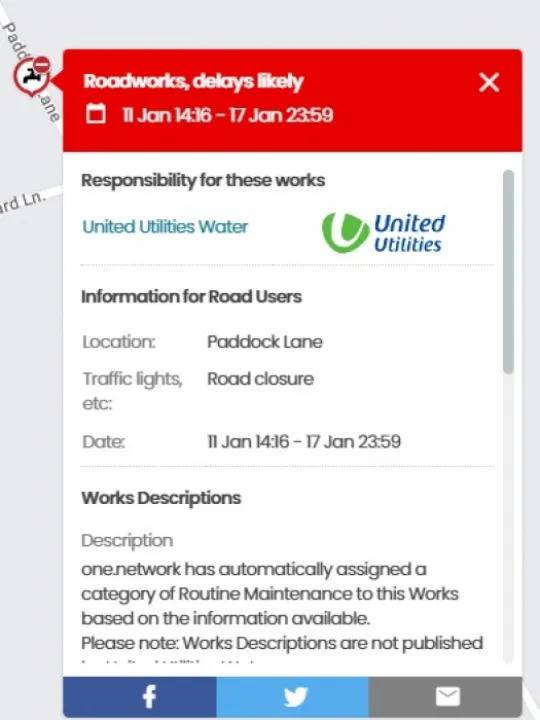 paddock lane roadworks