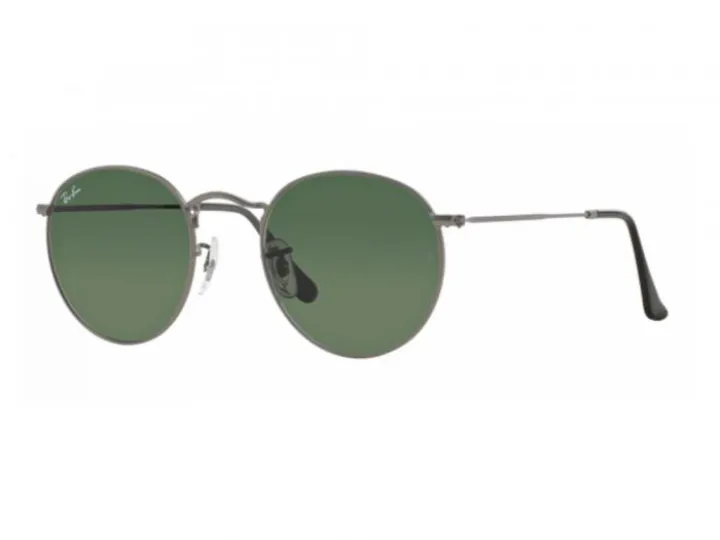 rb3447 Ray-Ban Round Matte Gunmetal with Green Lenses