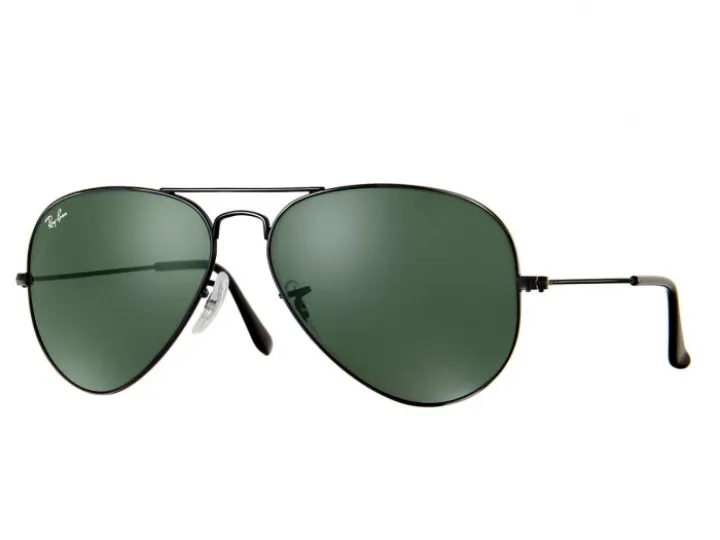 Ray-Ban Aviator RB3025 Sunglasses Black Green Classic G-15  display picture 3