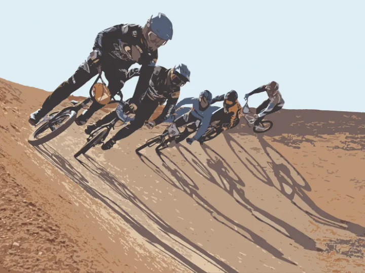 BMX riders take a bend