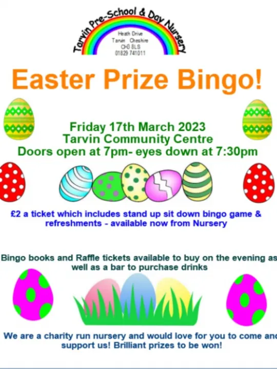 Pre school prize bingo Mar 2023