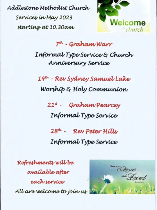 May 2023 Sunday Services