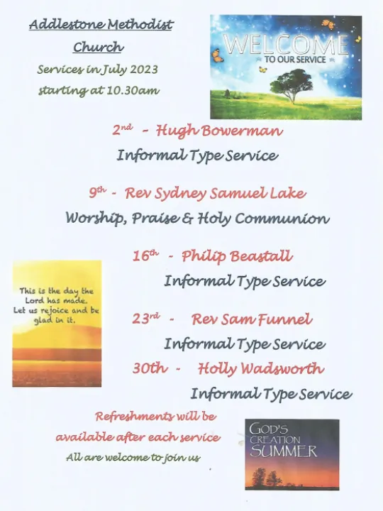 July 2023 Sunday Services