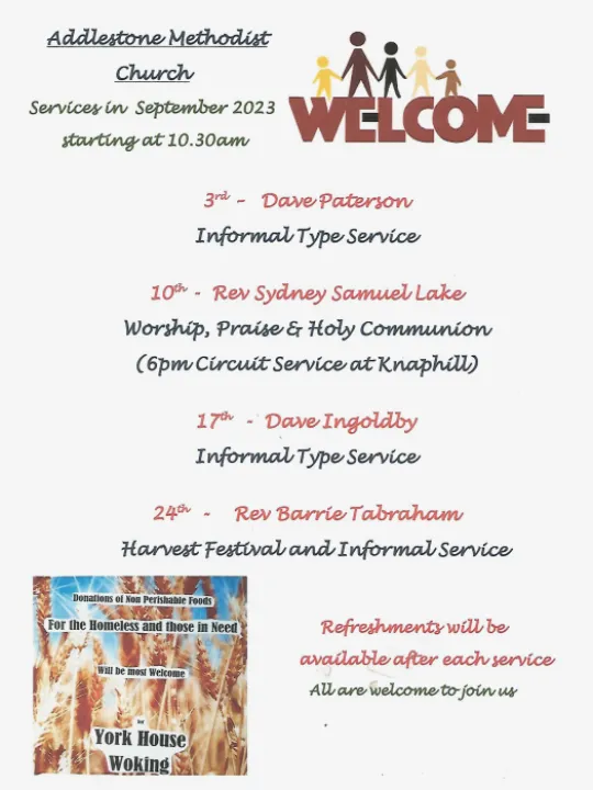 Sunday Services -September 2023