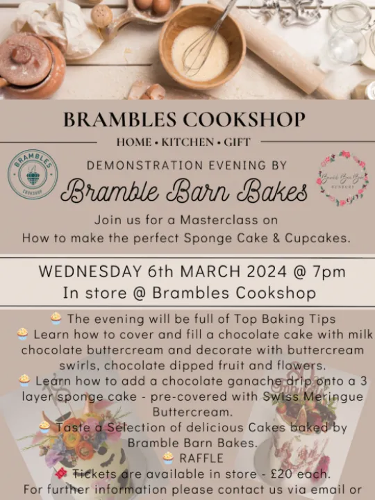 Brambles Barn Cakes  Revised schedule