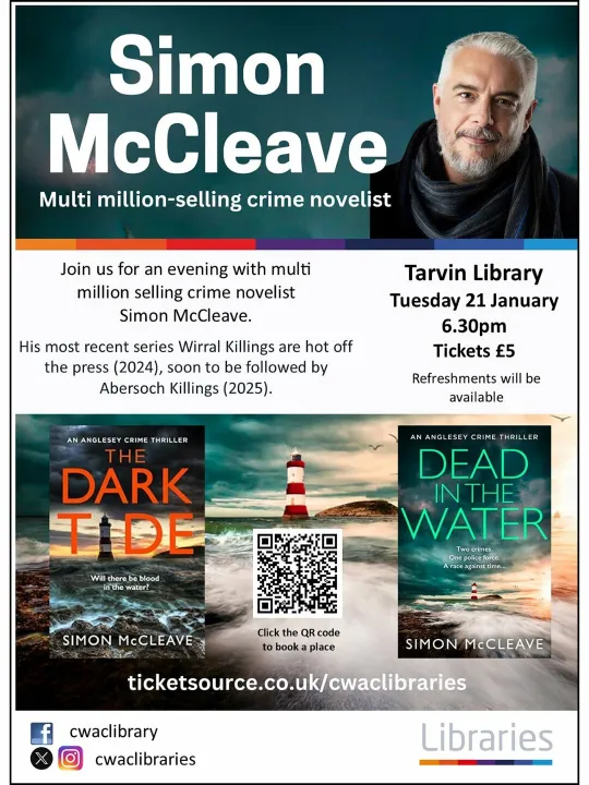 Tarvin Library – Simon McCleave Poster Jan 2025 3x