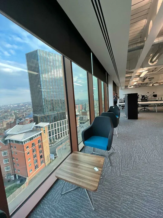 Tall building view with glass windows