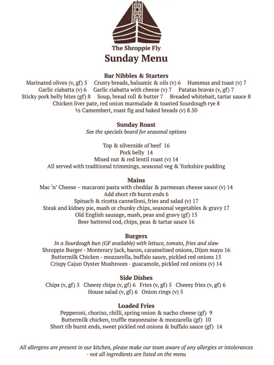 Sunday Menu – Autumn Winter 2025 Page 1