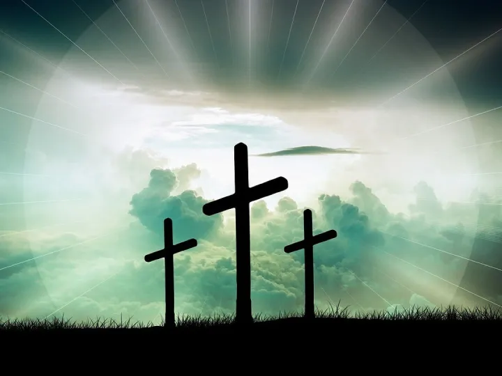 Crosses, clouds, faith, christ, god, jesus, sun